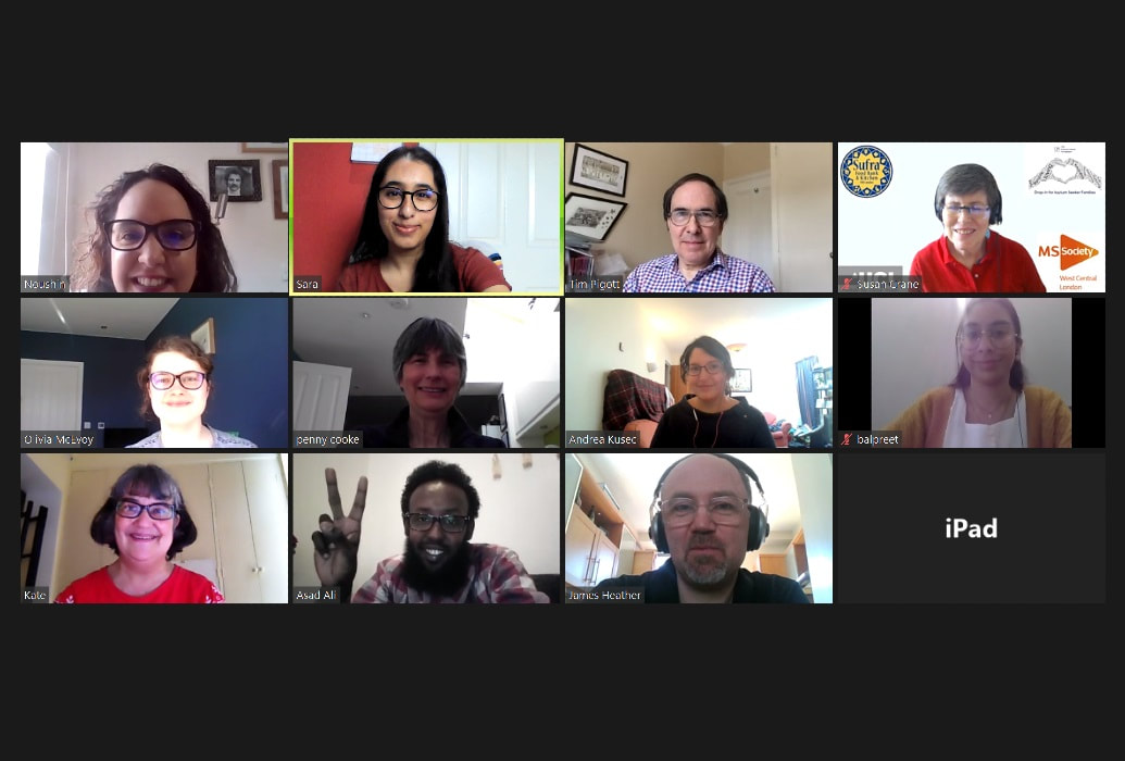 participants of a video call in a wellness group program